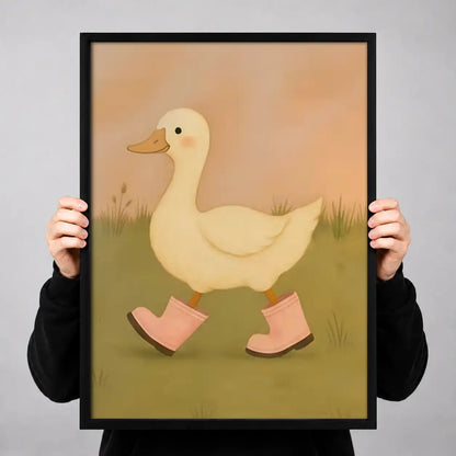 Duck Wearing Pink Rain Boots Wall Art 3