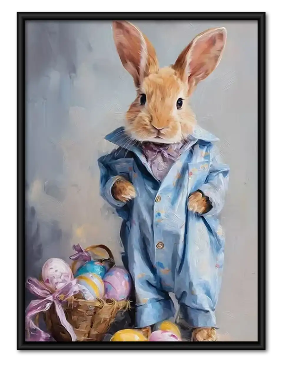 Easter Bunny with Painted Eggs Wall Art 1