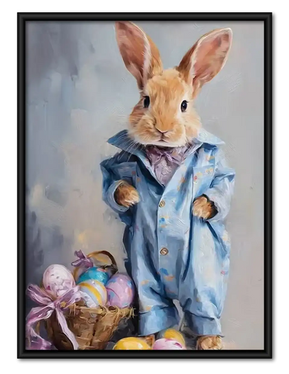 Easter Bunny with Painted Eggs Wall Art