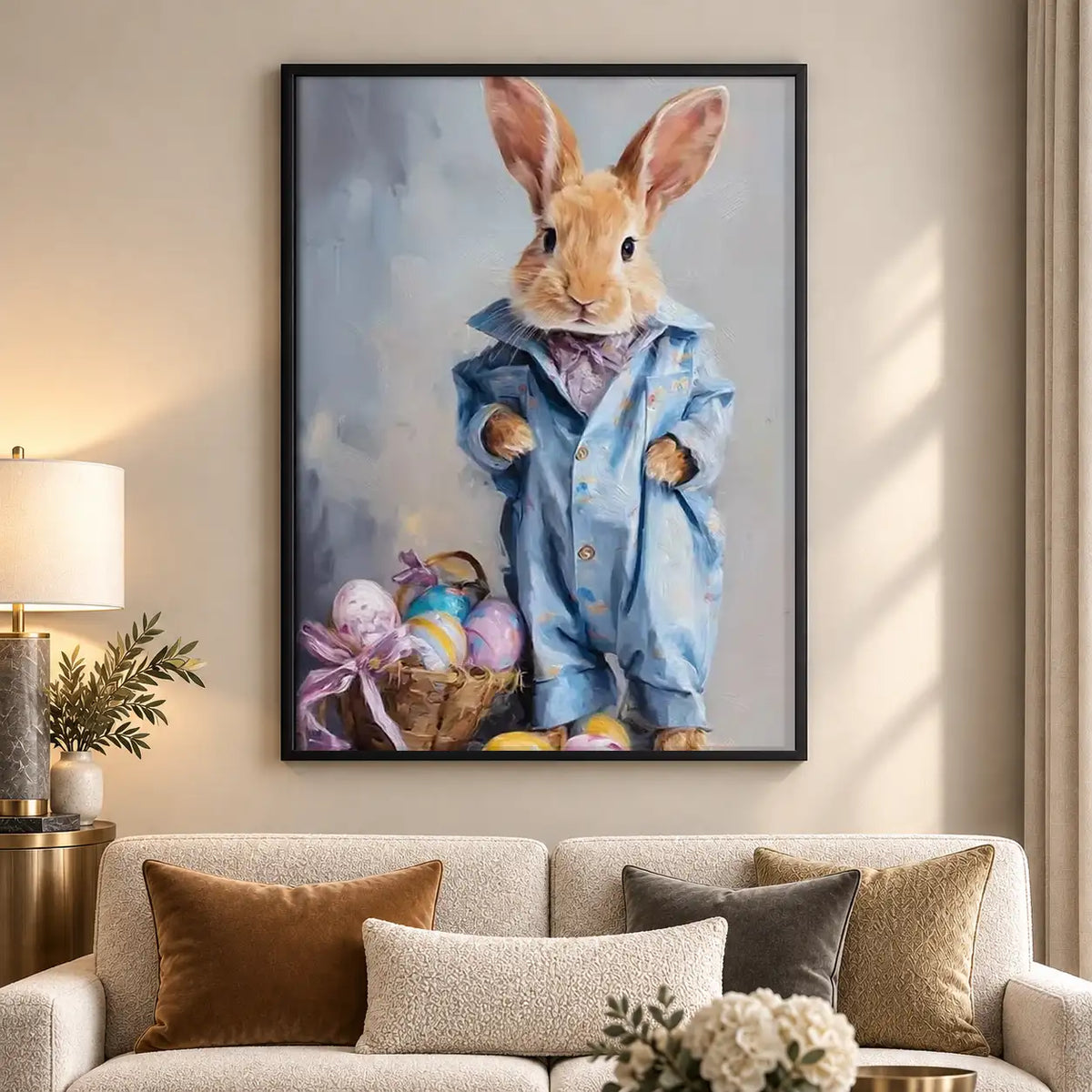 Easter Bunny with Painted Eggs Wall Art 5