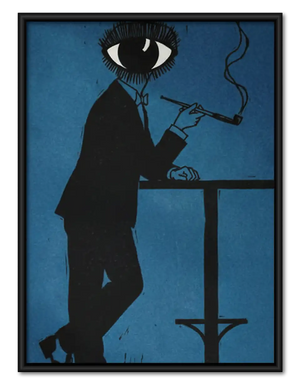 Elegant Black Cat Smoking by Balcony Wall Art
