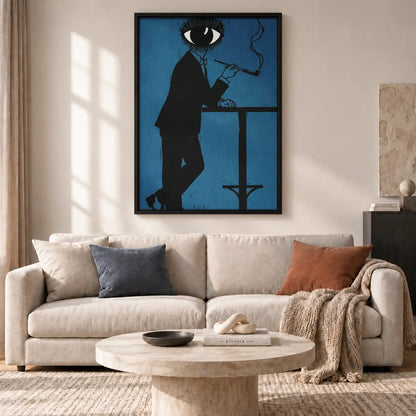 Elegant Black Cat Smoking by Balcony Wall Art 2