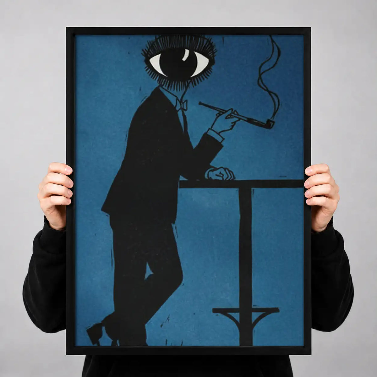 Elegant Black Cat Smoking by Balcony Wall Art 3