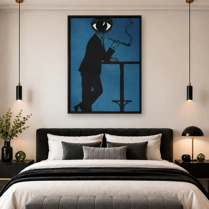 Elegant Black Cat Smoking by Balcony Wall Art 4