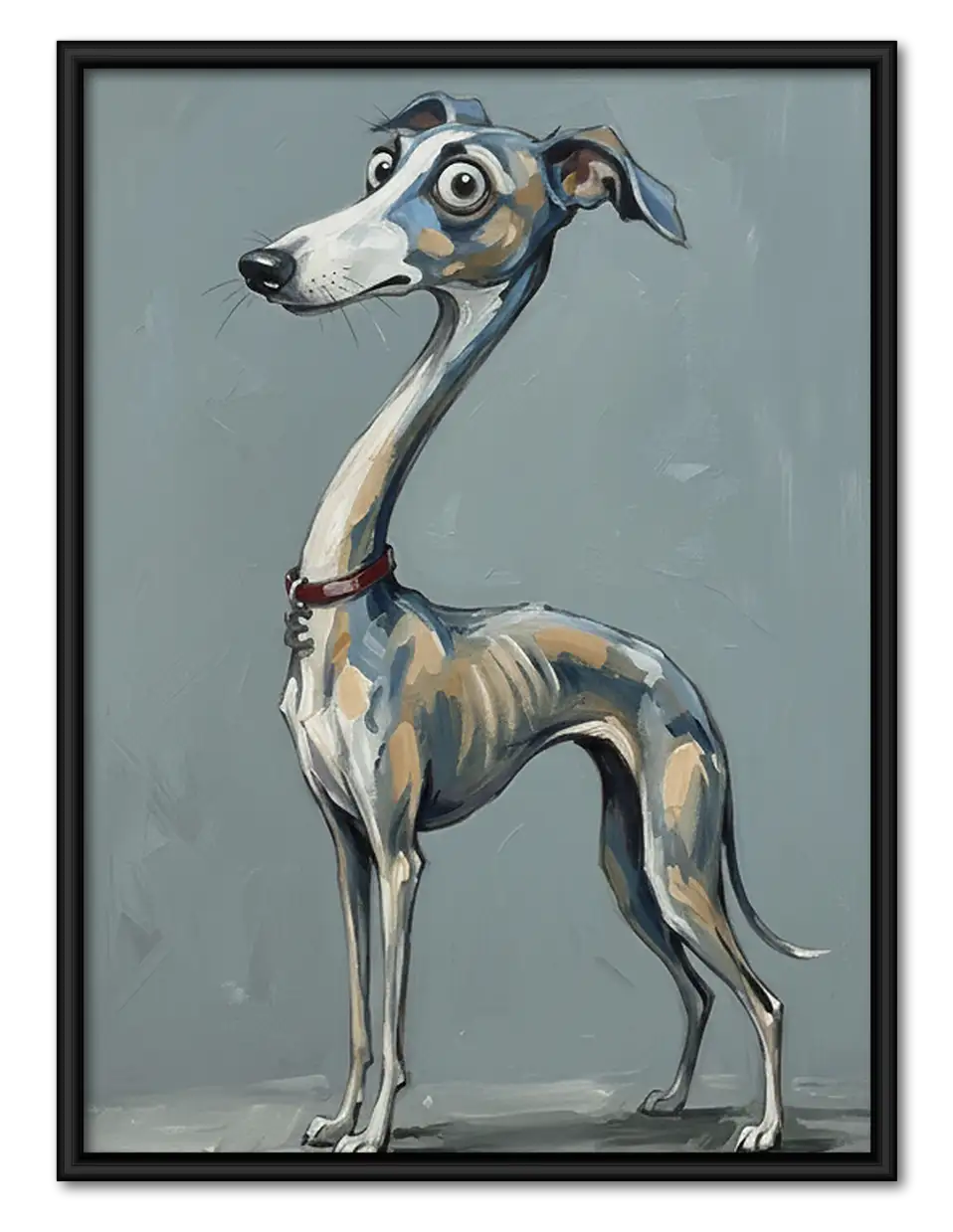 Elegant Blue Greyhound Portrait Wall Art 1