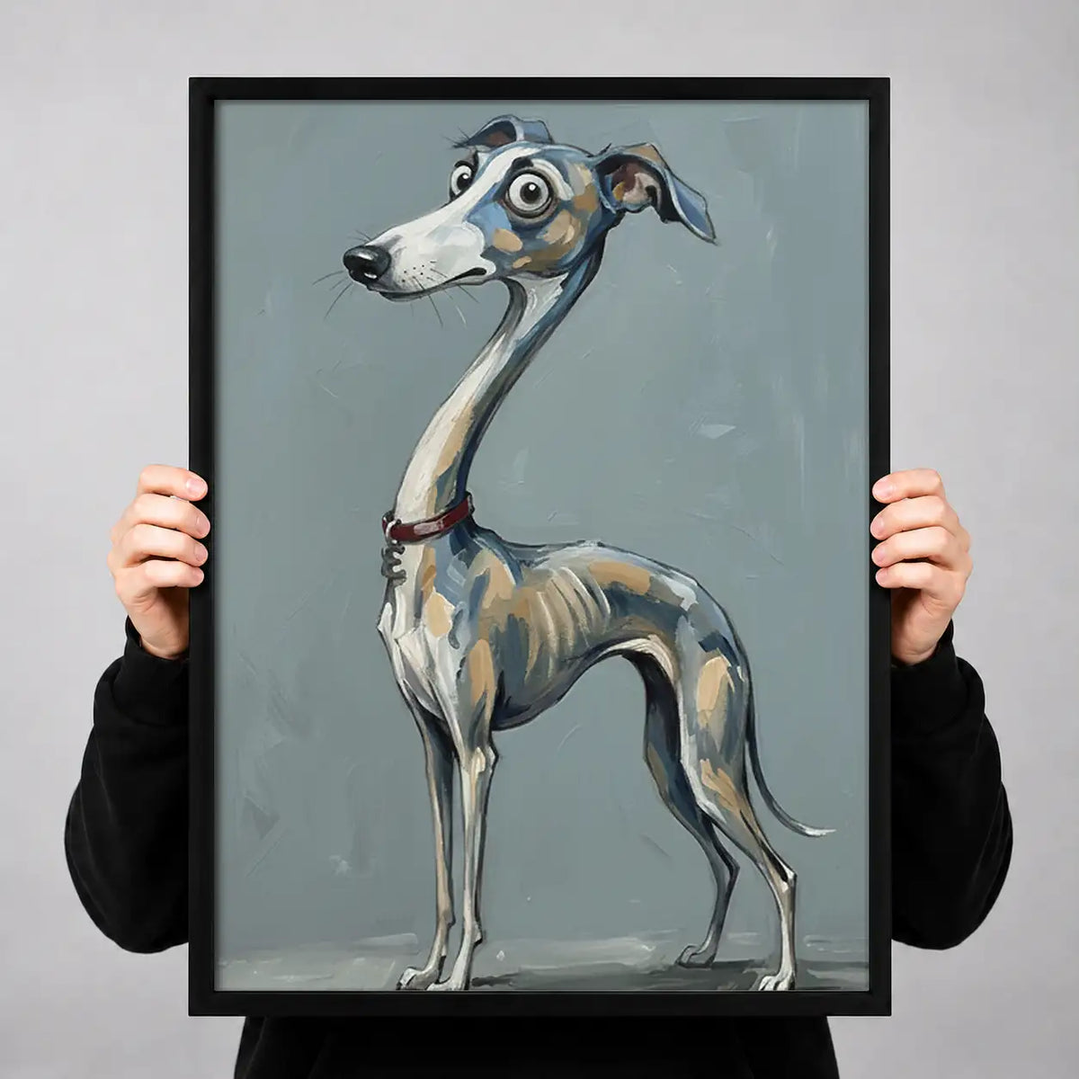 Elegant Blue Greyhound Portrait Wall Art 3