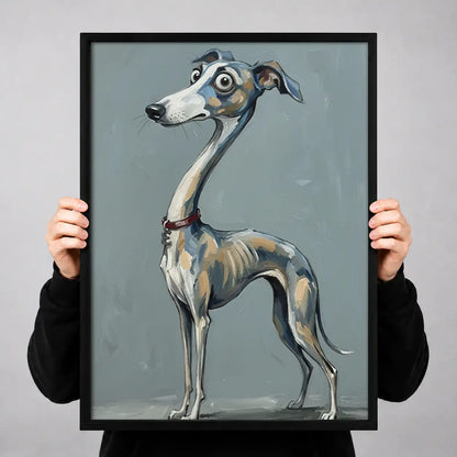 Elegant Blue Greyhound Portrait Wall Art 3