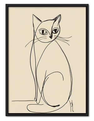 Elegant Cat Continuous Line Art