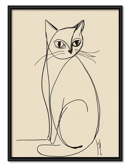 Elegant Cat Continuous Line Art