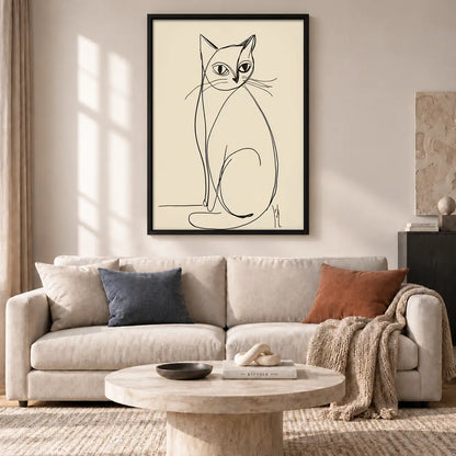 Elegant Cat Continuous Line Art 2