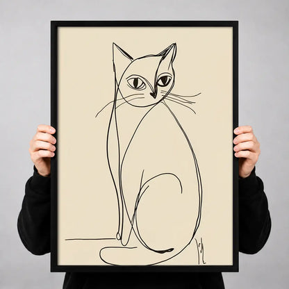 Elegant Cat Continuous Line Art 3