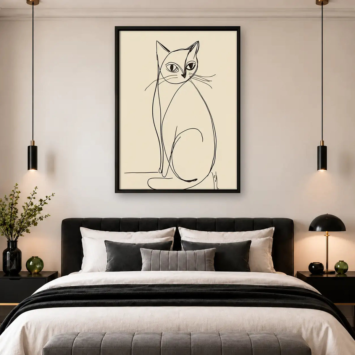 Elegant Cat Continuous Line Art 4