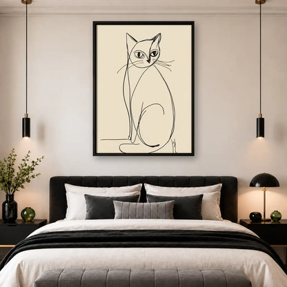 Elegant Cat Continuous Line Art 4