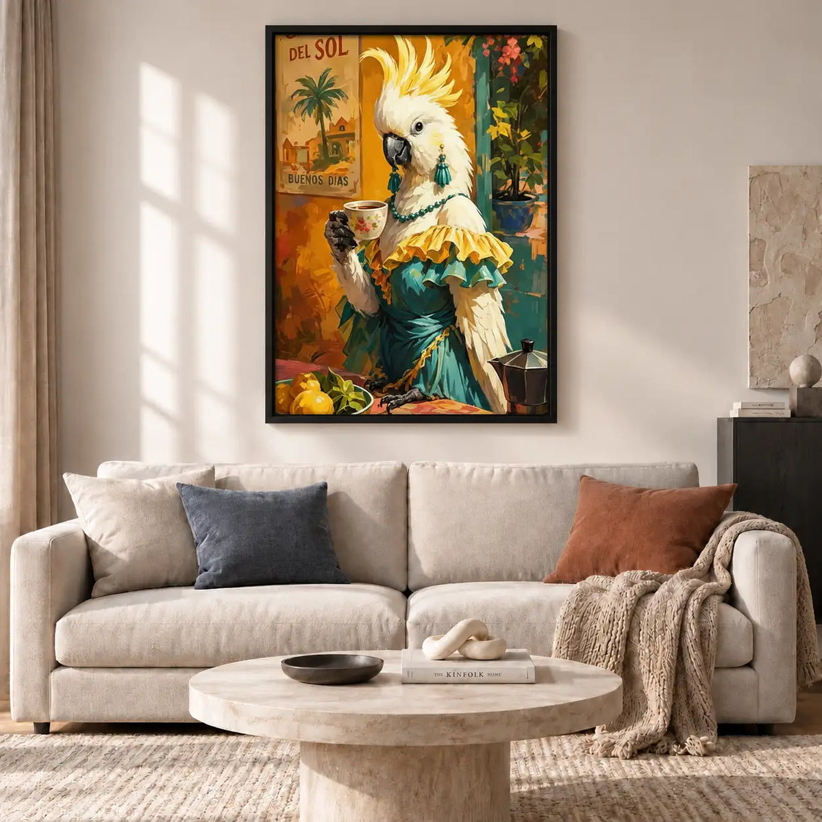 Elegant Cockatoo Cocktail Portrait Wall Art 2