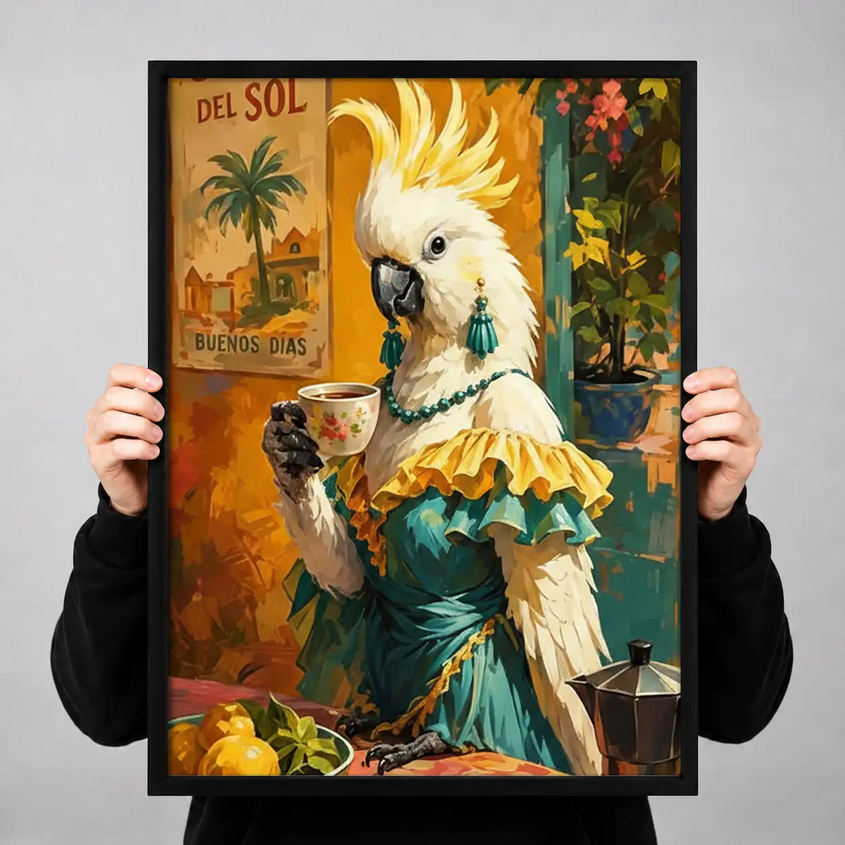 Elegant Cockatoo Cocktail Portrait Wall Art 3