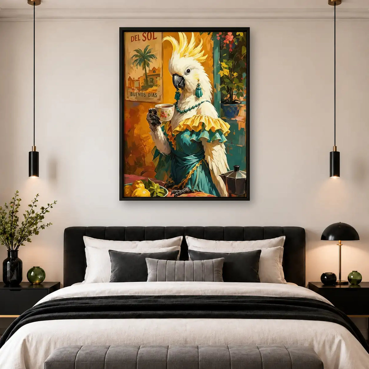 Elegant Cockatoo Cocktail Portrait Wall Art 4