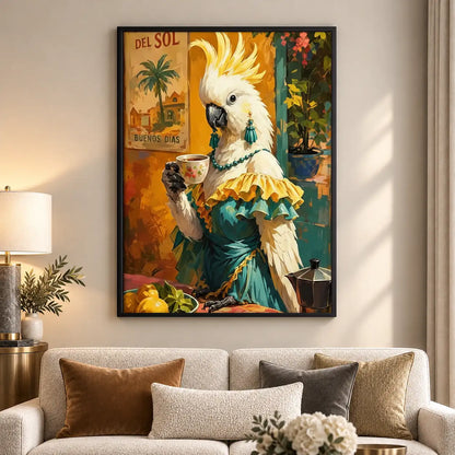 Elegant Cockatoo Cocktail Portrait Wall Art 5