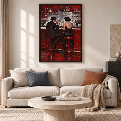 Elegant Couple at the Red Bar Wall Art 2