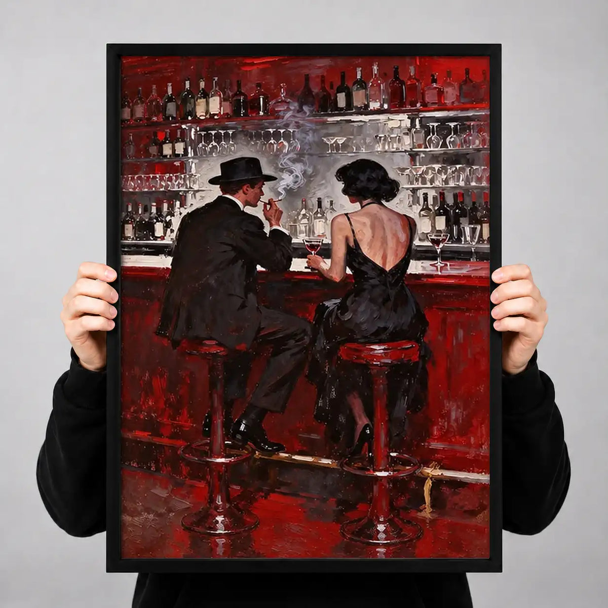 Elegant Couple at the Red Bar Wall Art 3