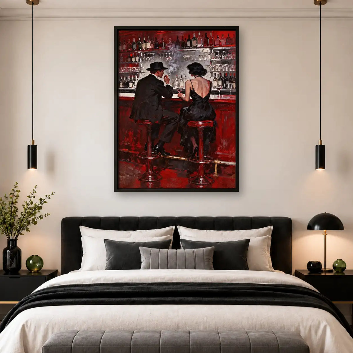 Elegant Couple at the Red Bar Wall Art 4