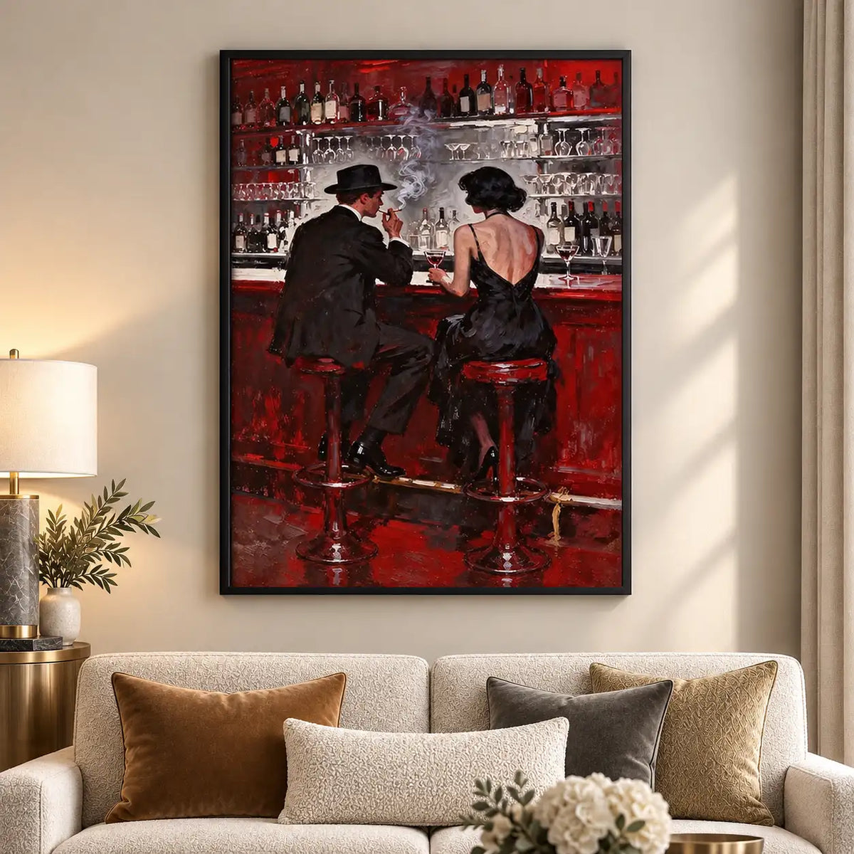Elegant Couple at the Red Bar Wall Art 5