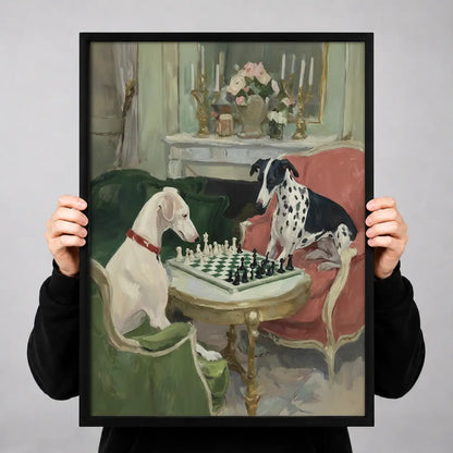 Elegant Dogs Playing Chess Wall Art 3