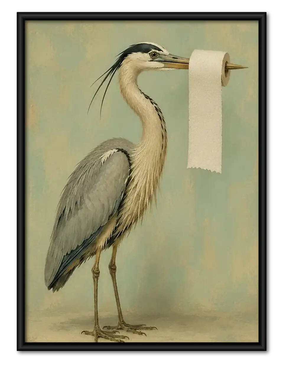 Elegant Gray Heron Wall Art 1