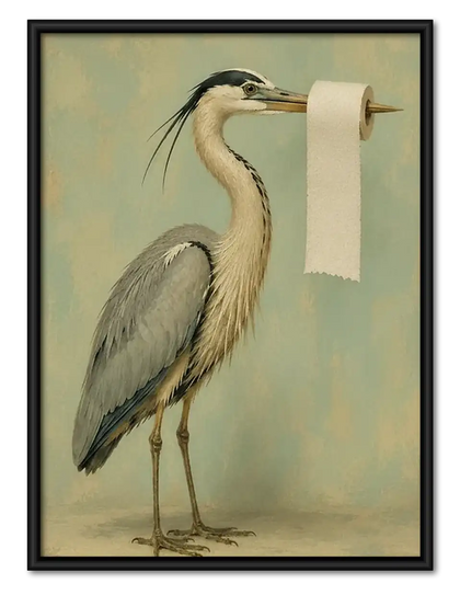 Elegant Gray Heron Wall Art