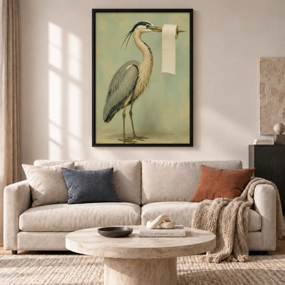 Elegant Gray Heron Wall Art 2