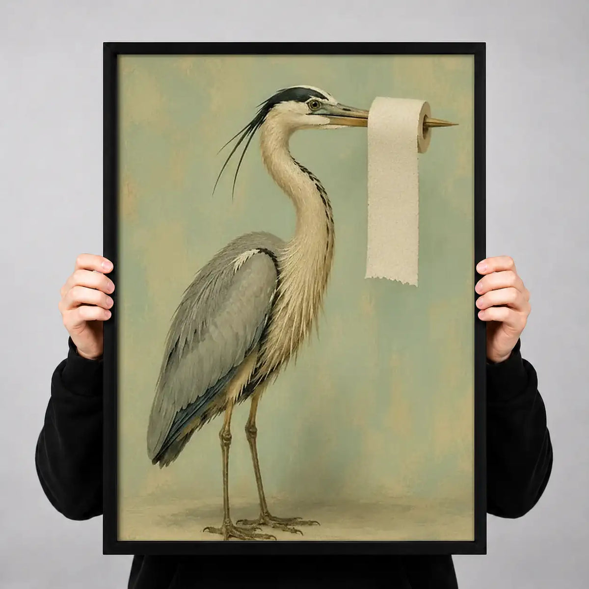 Elegant Gray Heron Wall Art 3