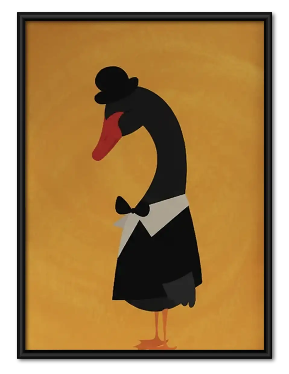 Elegant Penguin in Black Dress Wall Art 1