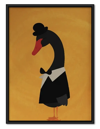 Elegant Penguin in Black Dress Wall Art