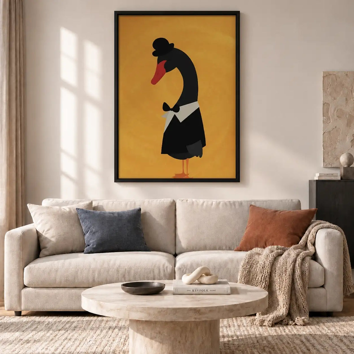 Elegant Penguin in Black Dress Wall Art 2