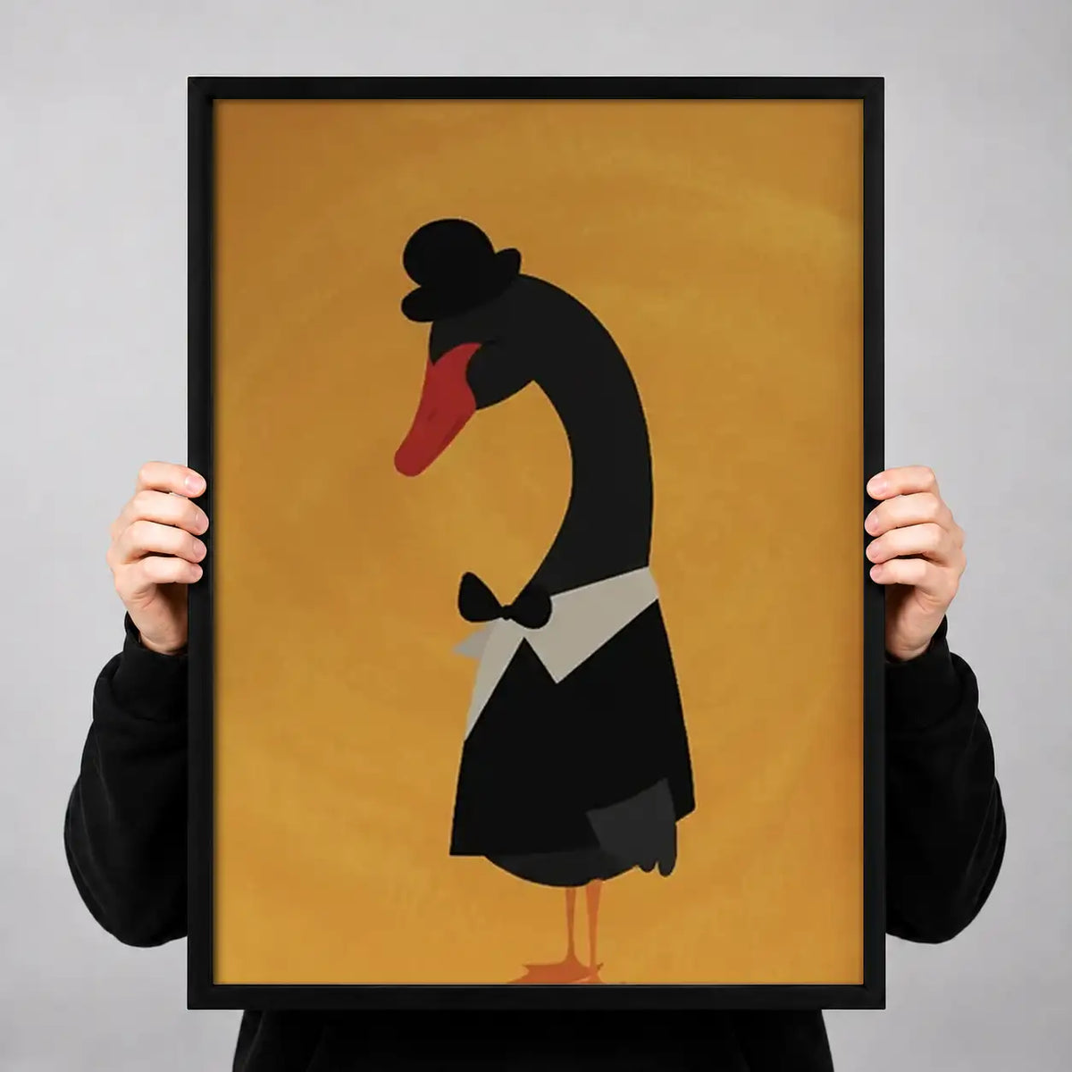 Elegant Penguin in Black Dress Wall Art 3