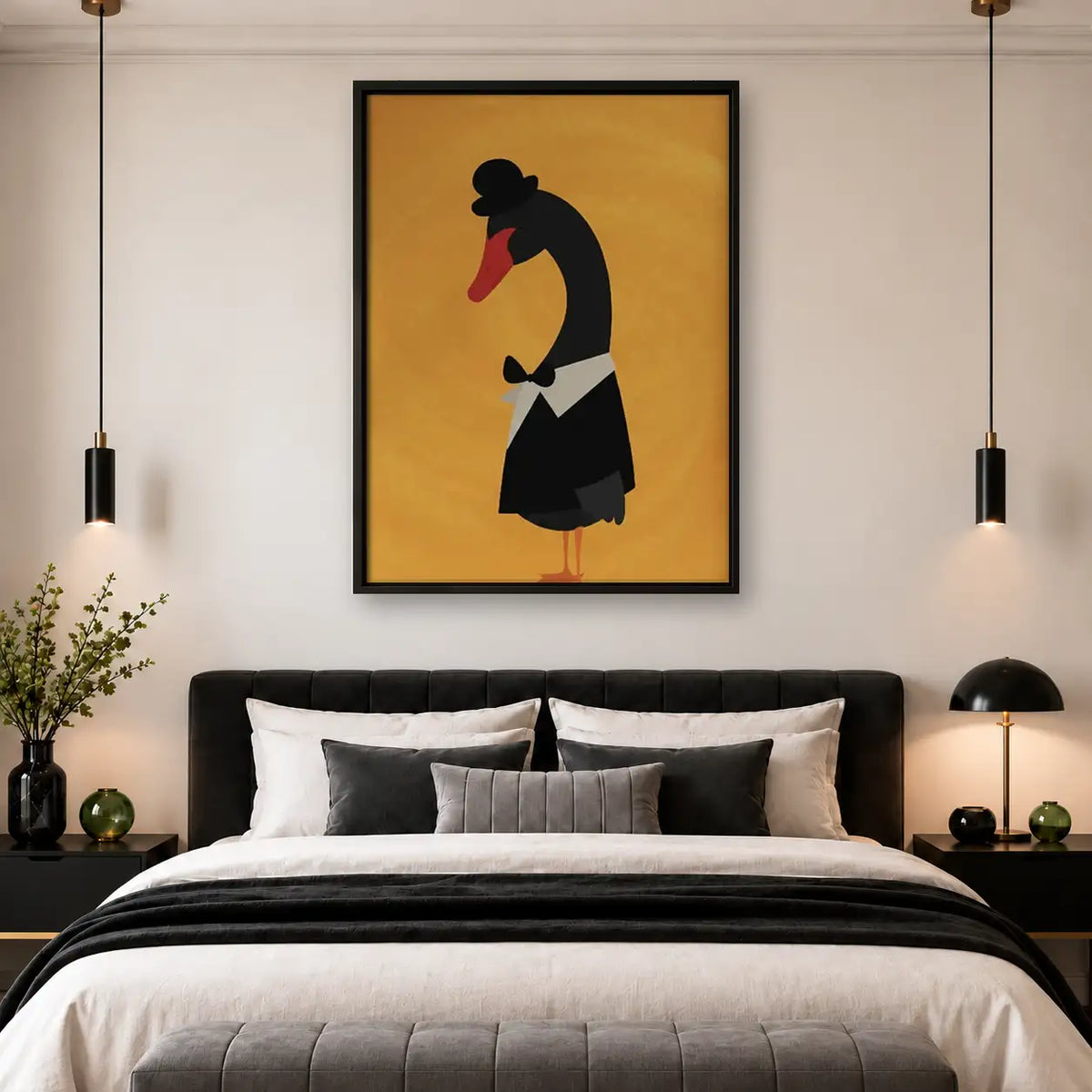 Elegant Penguin in Black Dress Wall Art 4