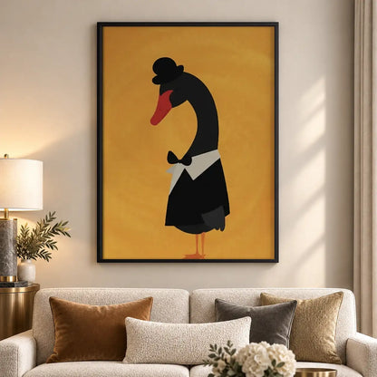 Elegant Penguin in Black Dress Wall Art 5
