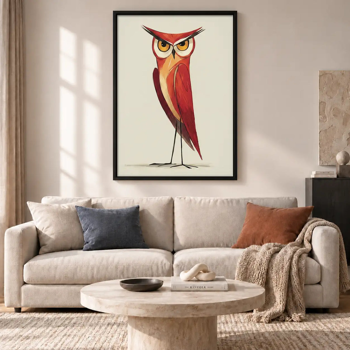 Elegant Red Owl Portrait Wall Art 2