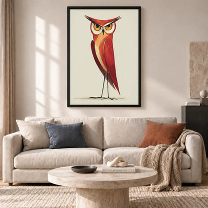 Elegant Red Owl Portrait Wall Art 2