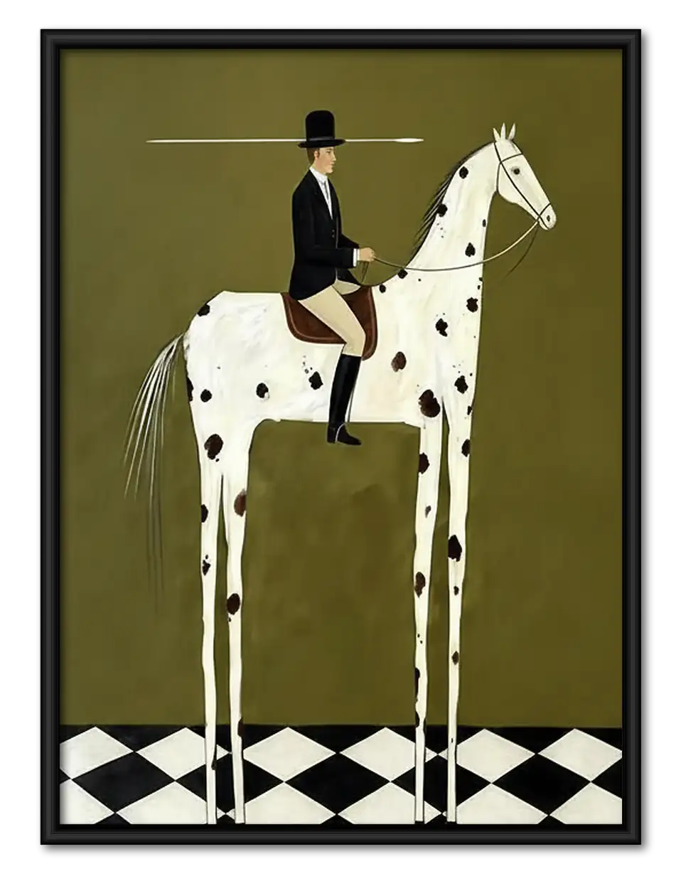 Elegant Rider on Spotted Horse Wall Art 1