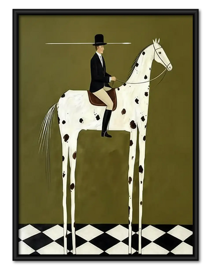 Elegant Rider on Spotted Horse Wall Art