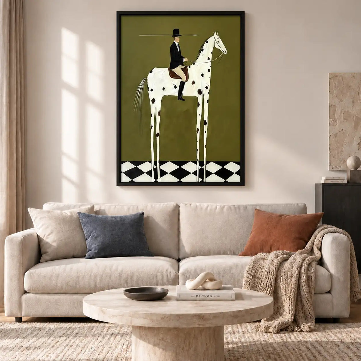 Elegant Rider on Spotted Horse Wall Art 2