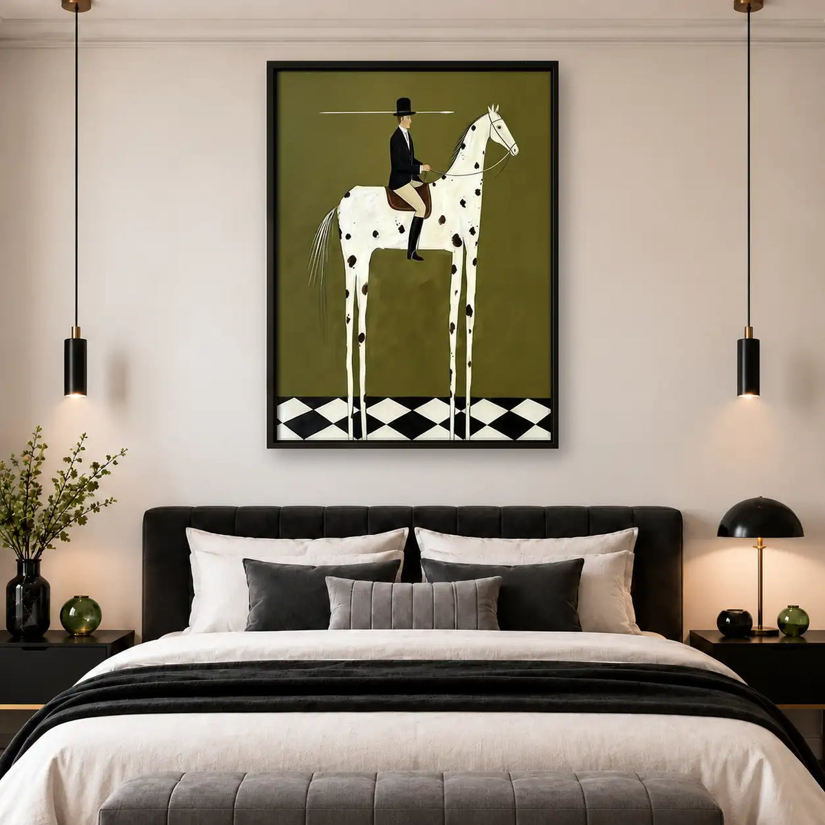 Elegant Rider on Spotted Horse Wall Art 4
