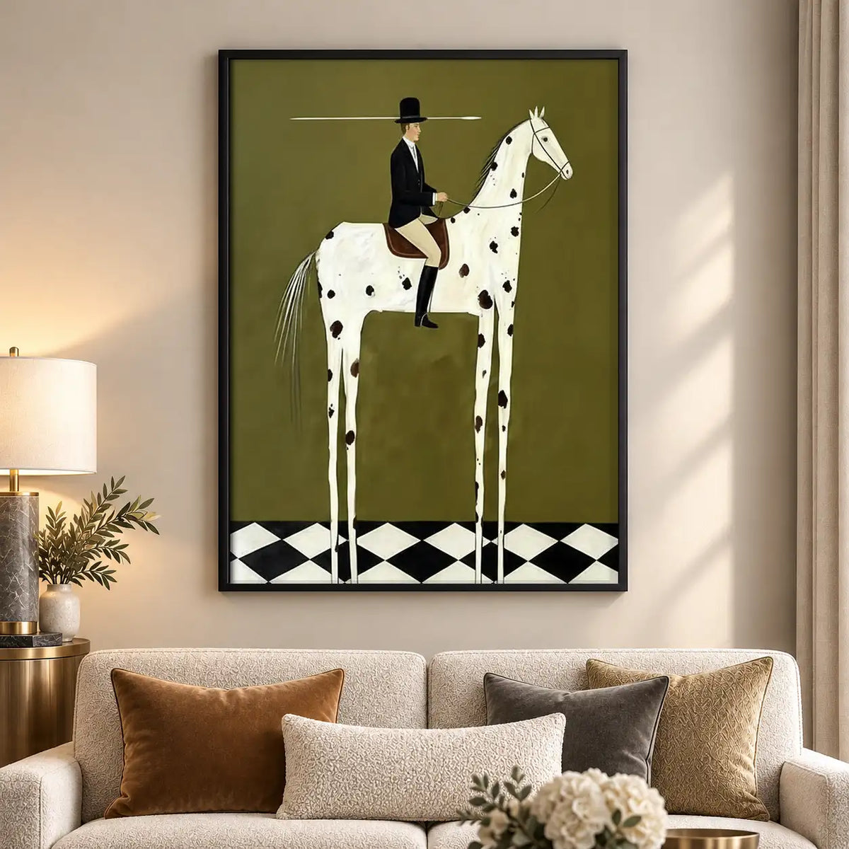 Elegant Rider on Spotted Horse Wall Art 5