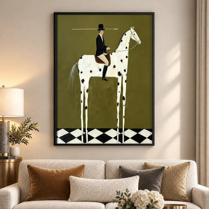 Elegant Rider on Spotted Horse Wall Art 5