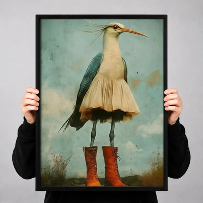 Elegant Seagull Wearing Red Boots Wall Art 3
