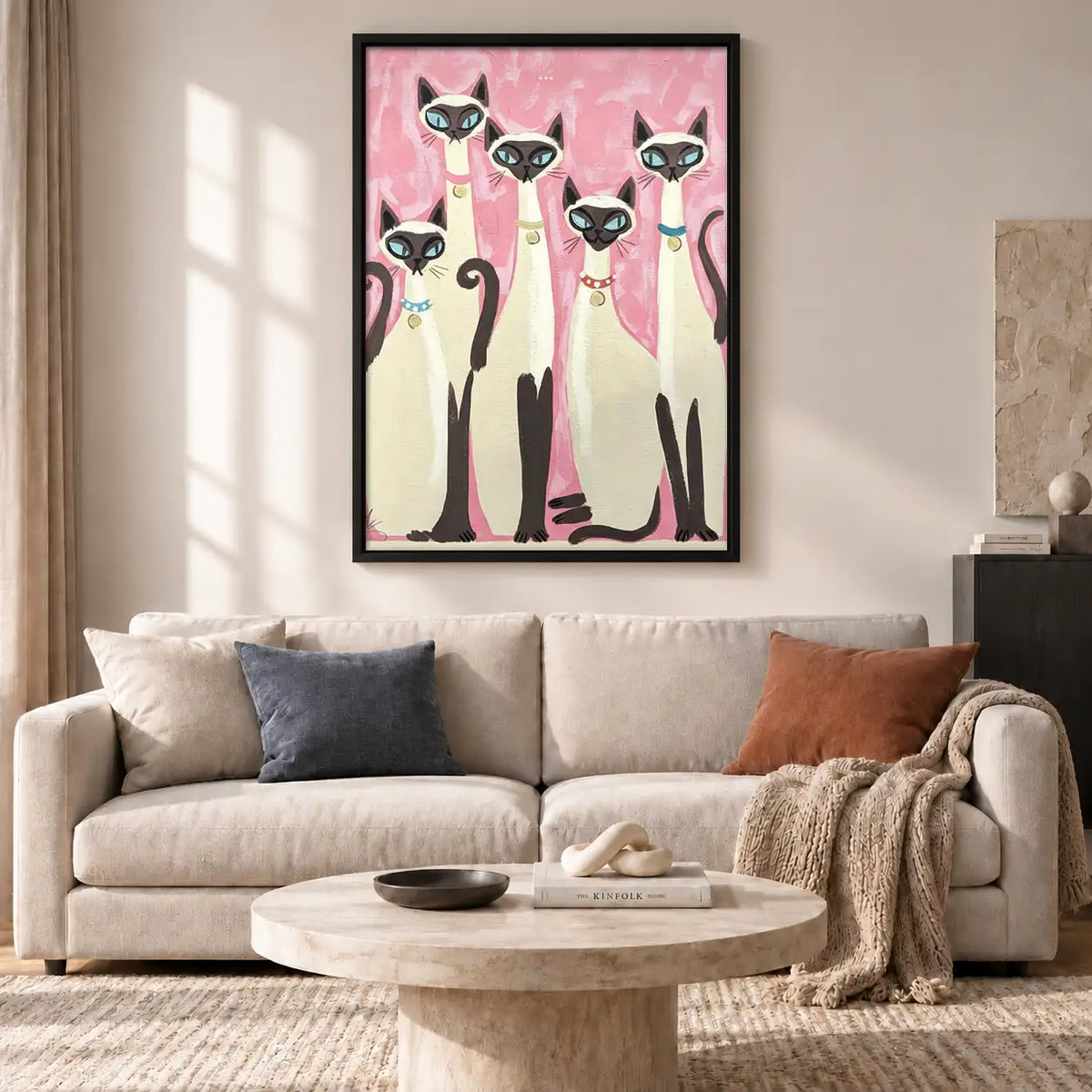 Elegant Siamese Cat Group Wall Art 2