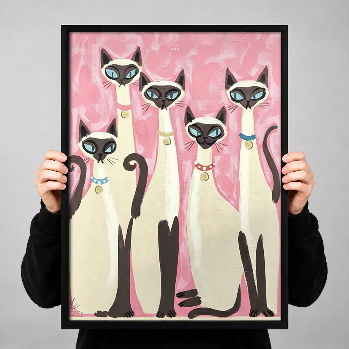 Elegant Siamese Cat Group Wall Art 3