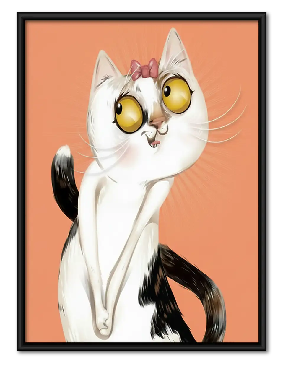 Elegant White Cat Portrait Wall Art 1