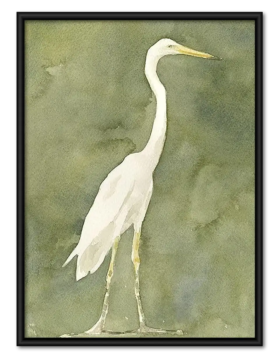 Elegant White Heron Portrait Wall Art 1