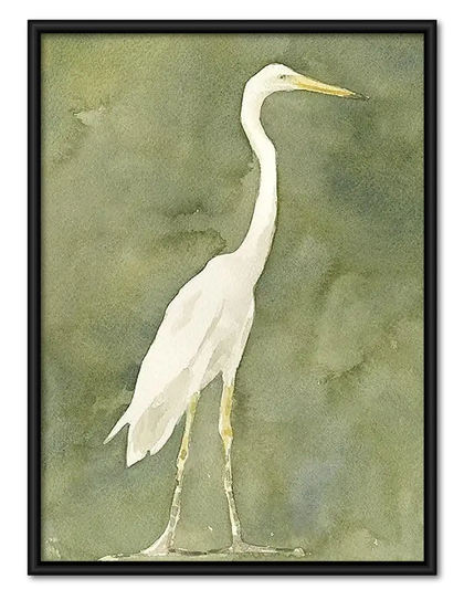 Elegant White Heron Portrait Wall Art